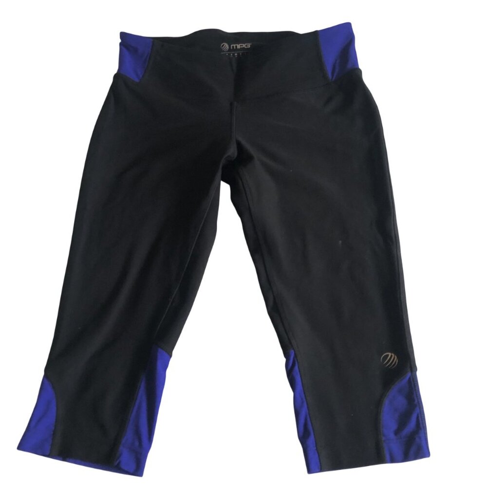 MPG Sport Women's Capri Black/ Blue Leggings Size Small